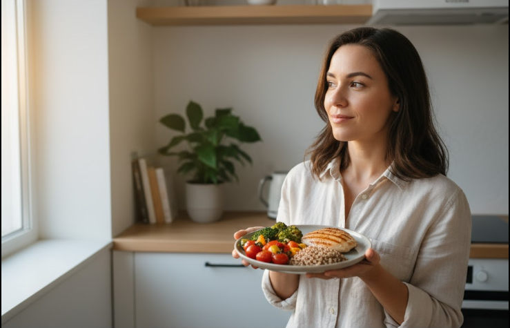 starting healthy eating habits with a focus on balanced meals and mindful eating.