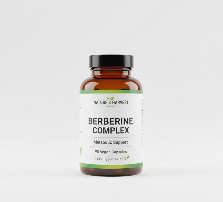 A clear, high-resolution image of a berberine supplement bottle, emphasizing product transparency.