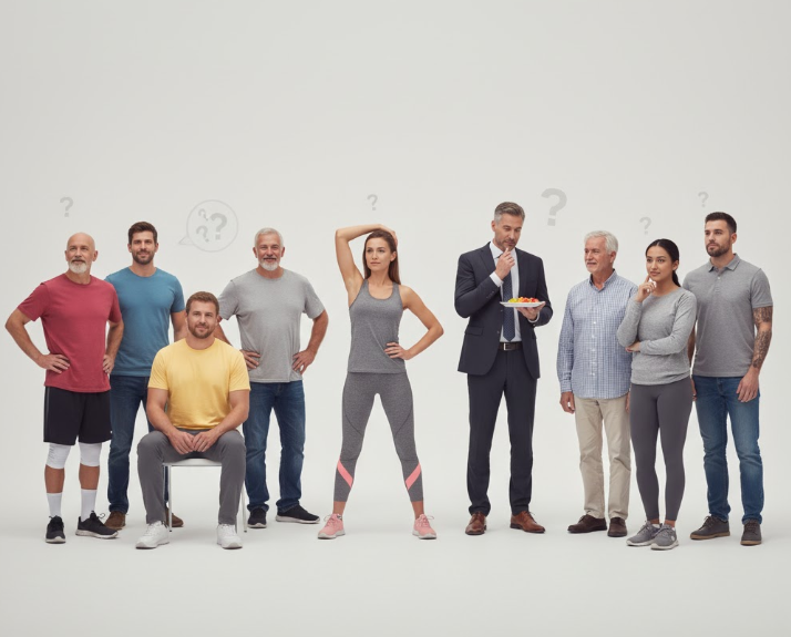 A diverse group of people considering if intermittent fasting is right for them.