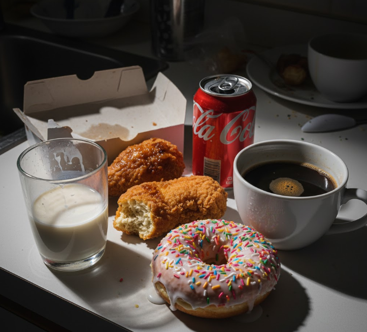 An image displaying various foods often associated with increased mucus production, highlighting dietary considerations for managing phlegm.