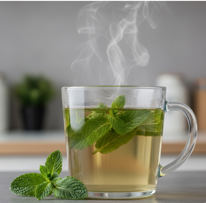 Find quick relief from stomach cramps with peppermint tea.