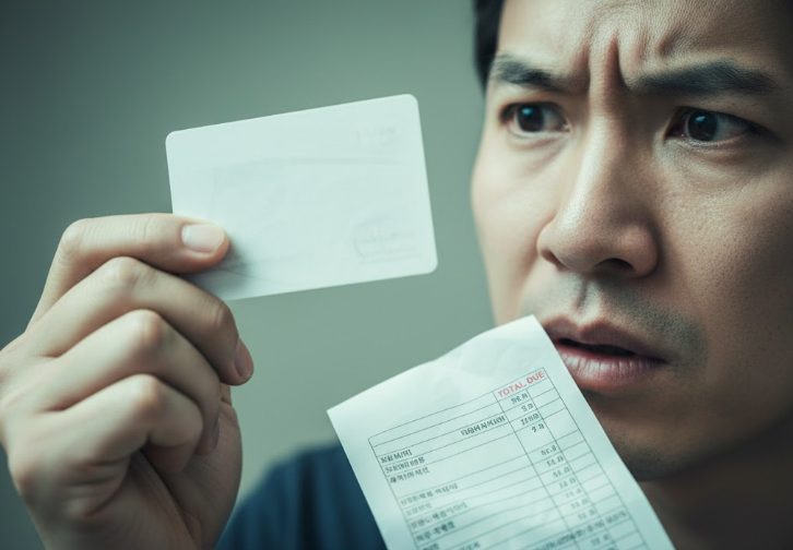 An image depicting the stress and confusion associated with unexpected medical billing for eye care.