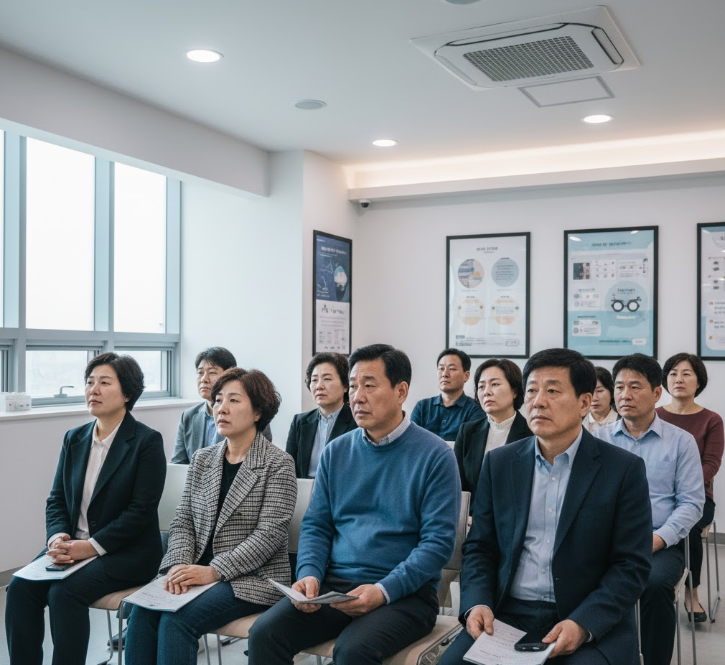 A visual representation of individuals at risk for glaucoma, emphasizing the importance of early screening.