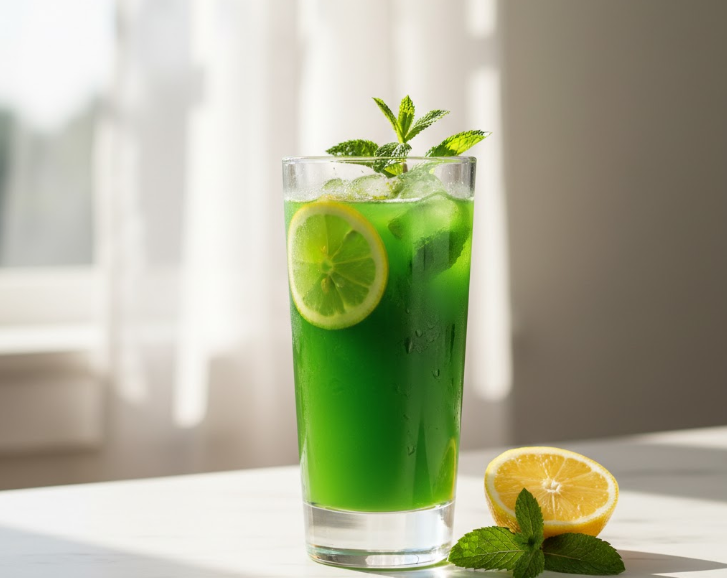 A refreshing morning beverage for a 40s woman's self-care routine.