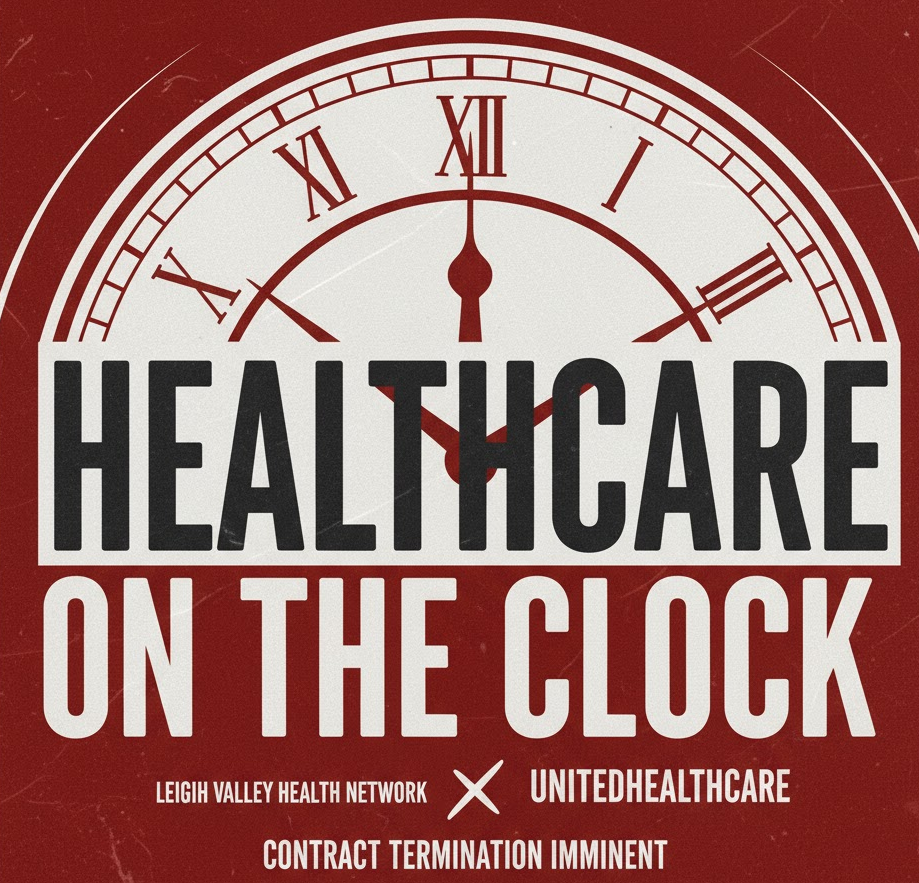 Healthcare, Insurance, Warning, Contract, Clock, Crisis, UnitedHealthcare, LVHN, Lehigh Valley Health Network, Out-of-Network