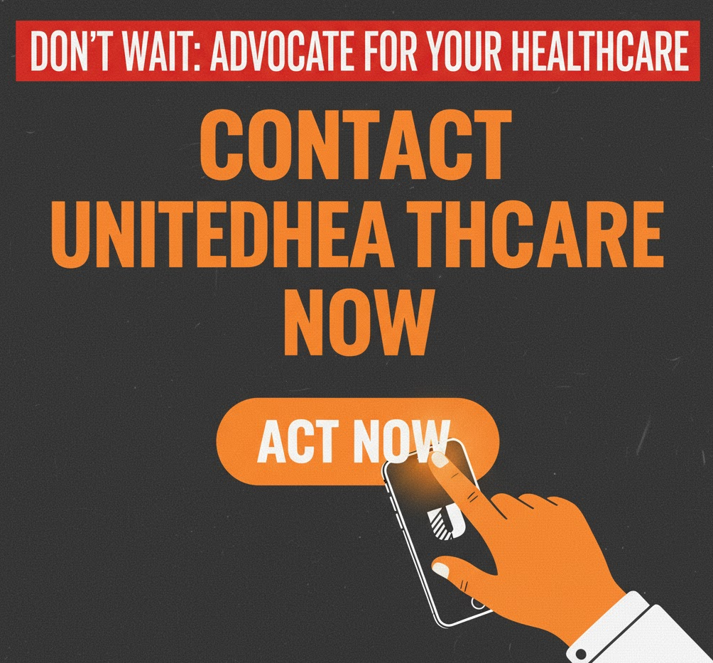 Act Now, Patient Advocacy, UnitedHealthcare, LVHN, Healthcare Crisis, Contact Insurer, Don't Wait, Policy Details, Advocate