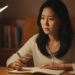 모니터의 빈 화면과 깜빡이는 커서 앞에서 글쓰기 막막해하는 모습