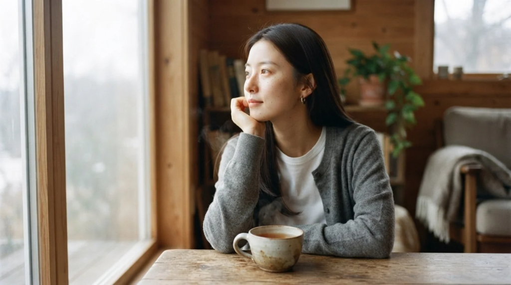 책상 앞 키보드 옆에서 양손으로 스마트폰을 쥐고 화면을 바라보는 모습