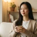 부부 감액 걱정 없이 국민연금 수령나이 조회를 마치고 미소 짓는 여성