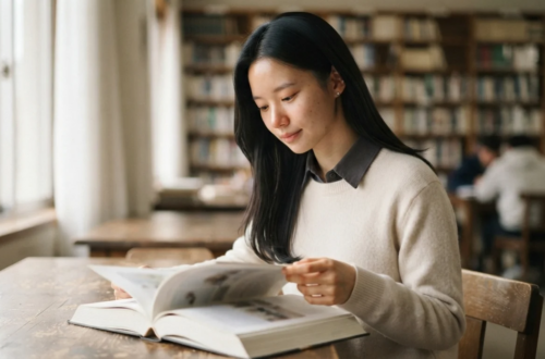 도서관에서 책을 펼쳐보는 여학생, 취업후 상환 일반상환 비교 분석