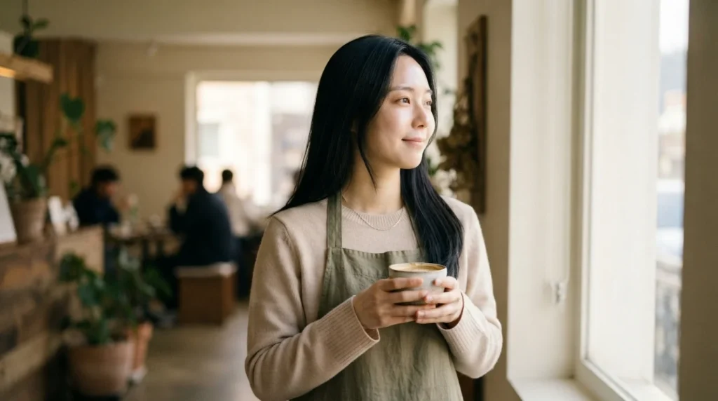 커피잔을 활용해 파이어족 자산 기준을 계산하는 모습.