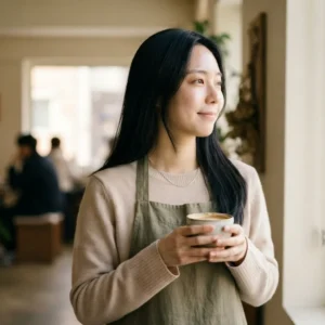 커피잔을 활용해 파이어족 자산 기준을 계산하는 모습.