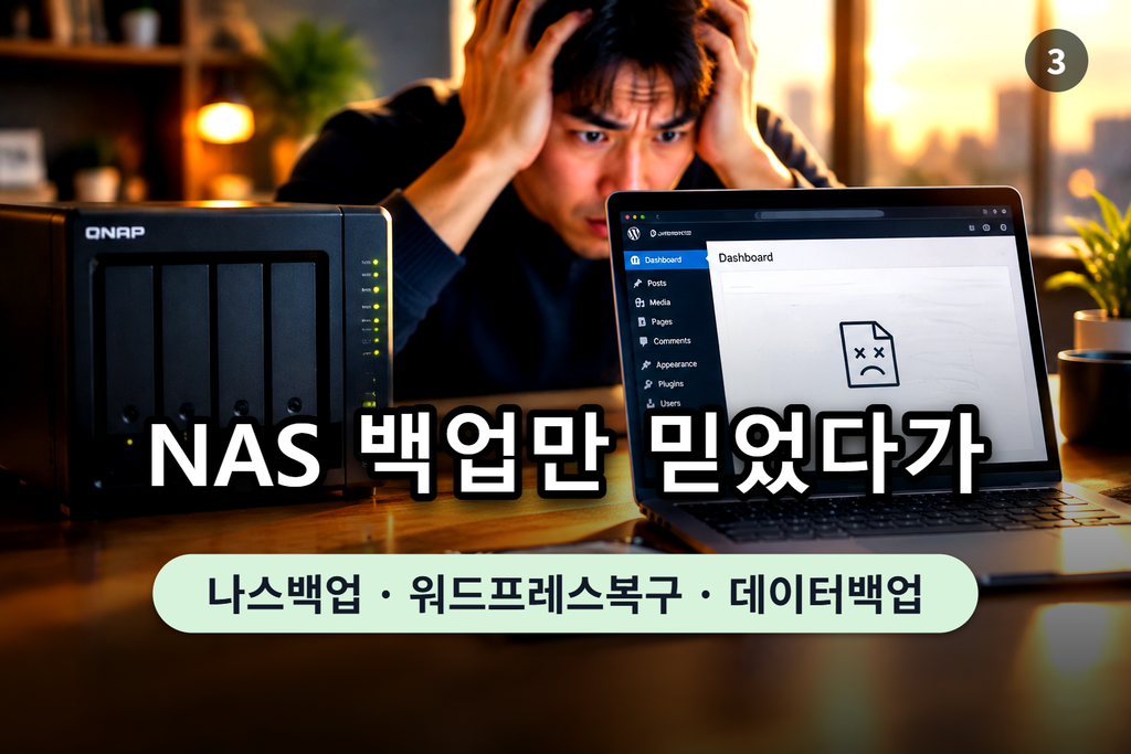 나스 장비 및 워드프레스 관리자 화면 캡처