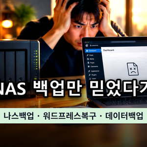 나스 장비 및 워드프레스 관리자 화면 캡처