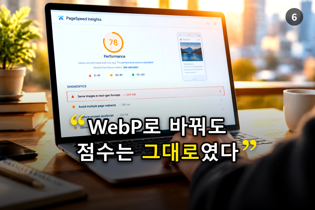 PageSpeed Insights 진단 화면에 뜬 Serve images in next-gen formats 경고 항목